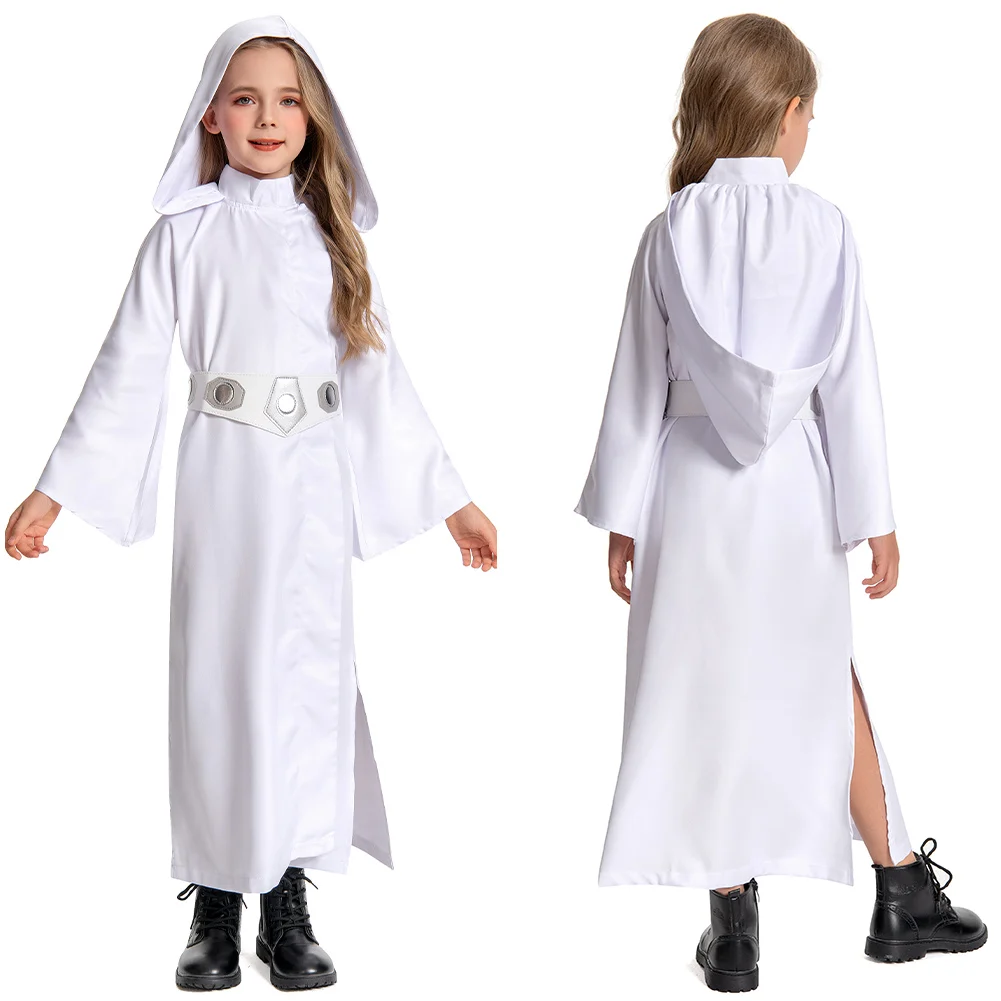 Leia Princess Movie Cosplay Costume Women Girls Kids Sexy Metal Style Dress Outfits Halloween Carnival Suit