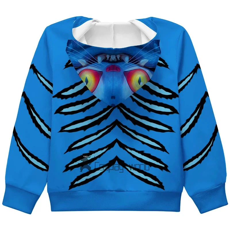 Demon Hunters Cosplay Tiger Jacket Printed Girls Kpop Costume Kids Zipper Hoodie Halloween Child Fashion Polyester Outwear Party