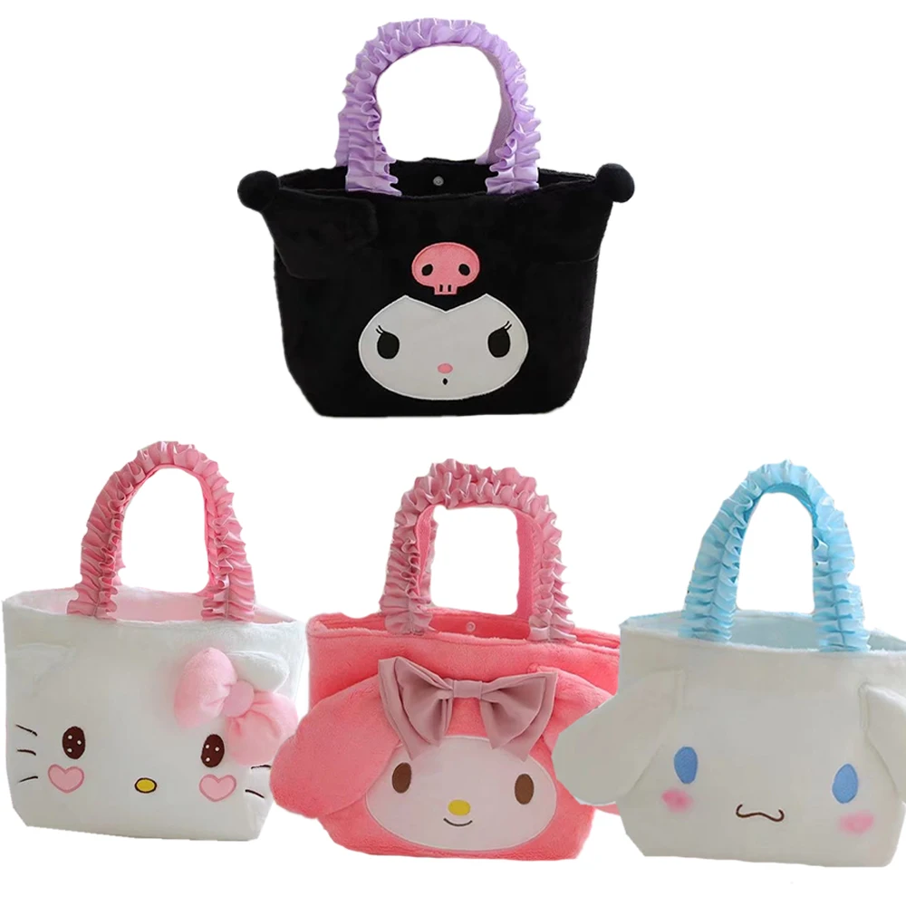 

Hellokts Kuromi My Melody Kawaii Plushie сумочки мультфильм аниме мягкая плюшевая Портативная сумка для хранения модная Bento Подарочная сумка для обеда