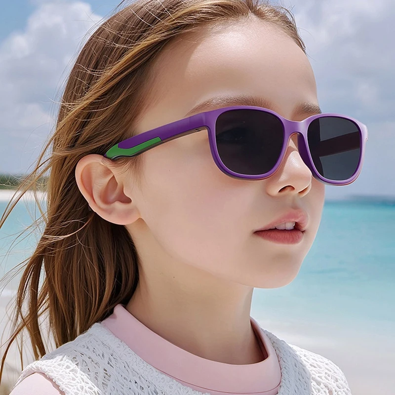 Fashion Square Polarized Kids Sunglasses Ultralight Eco-friendly Materials Sun Glasses Boys Girls Outdoor Sports Shades