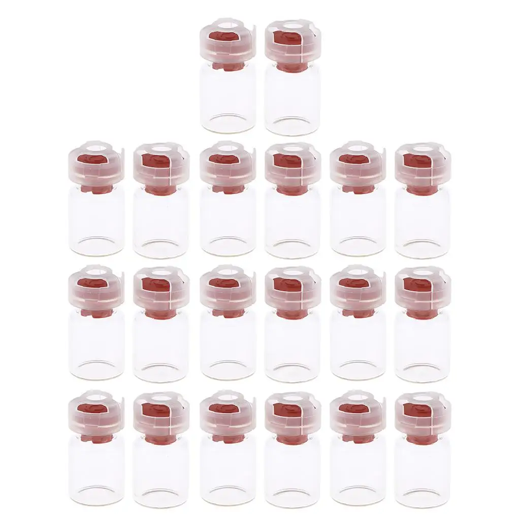 20pcs pro sealed borosilicate clear glass vials sample bottles sets NONTOXIC