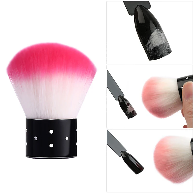 【Soft Nylon Nail Cleaner Brush Mini Stainless Steel Handle Dust Remove Small Angle Cleaning Brush Nail Art Care Manicure Tool】