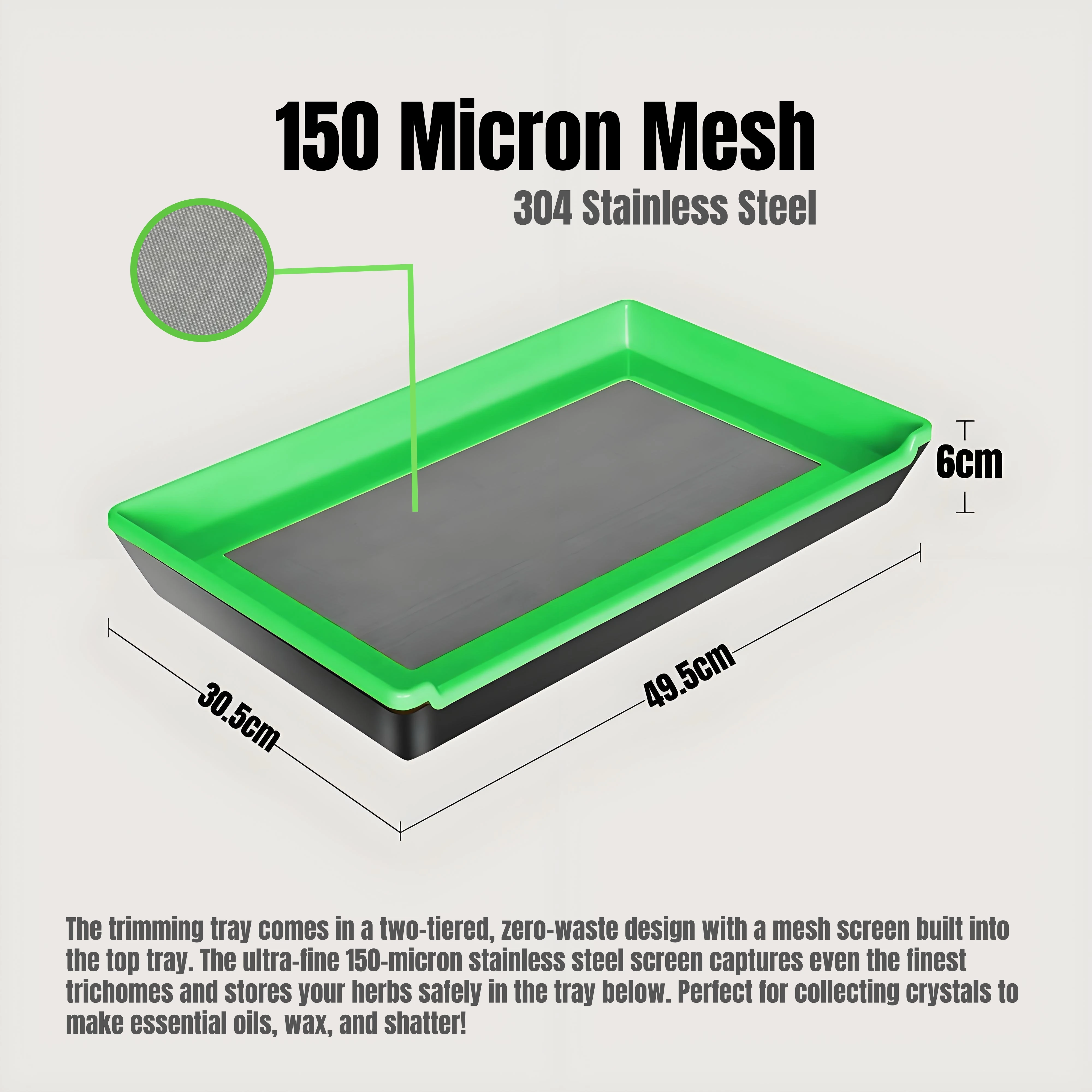 مجموعة صينية القطع مع صينية التشذيب 150 ميكرون شاشة حبوب اللقاح أسفل صندوق الحصاد مقص عشب النبات زهرة المغربل الجاف الملحقات