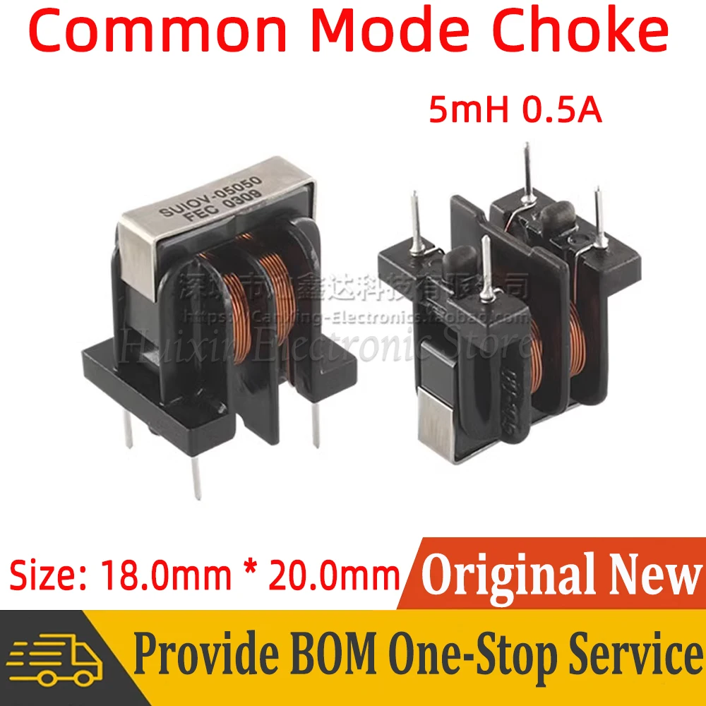 

2pcs SU10V-05050 UU10.5 Common Mode Suppression Choke Coil Power Inductor Inductance 5mH 0.5A Switching Power Supply Filter