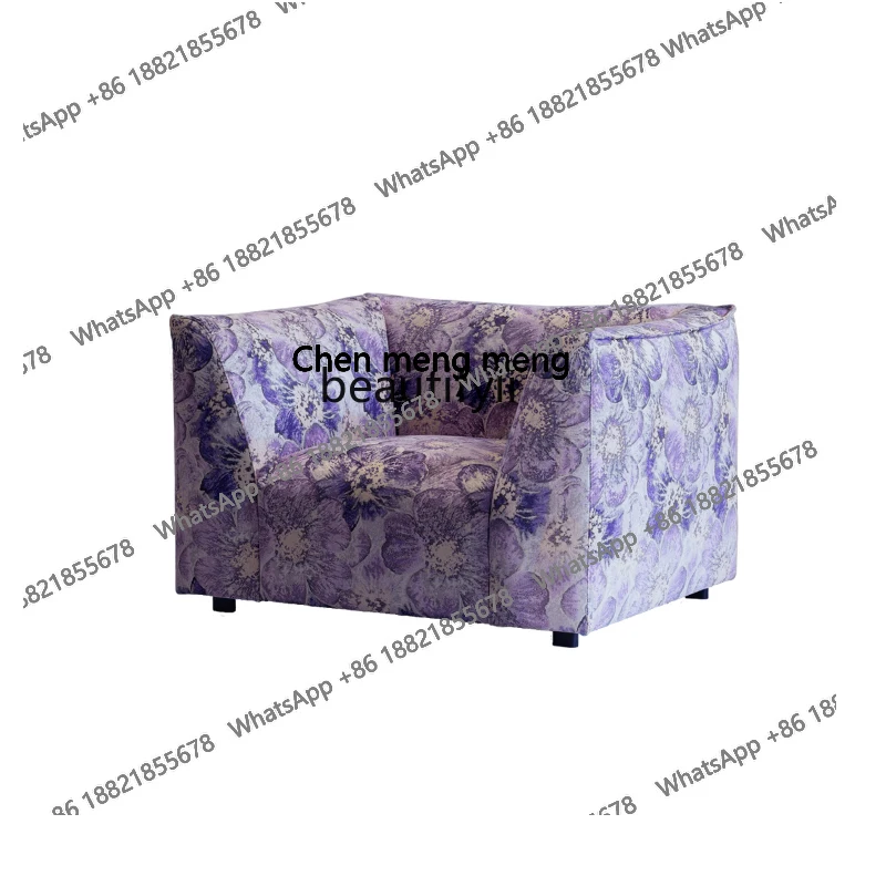 

Purple Italian medieval single sofa living room light luxury sofa chair design H