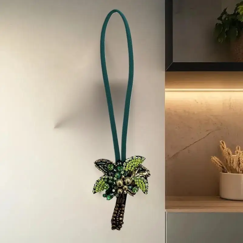 ثلاثية الأبعاد اليدوية الترتر حجر الراين الديكور شجرة جوز الهند حبل معلق كريستال التصحيح حقيبة يد الملابس DIY بها بنفسك الديكور الحبل زين