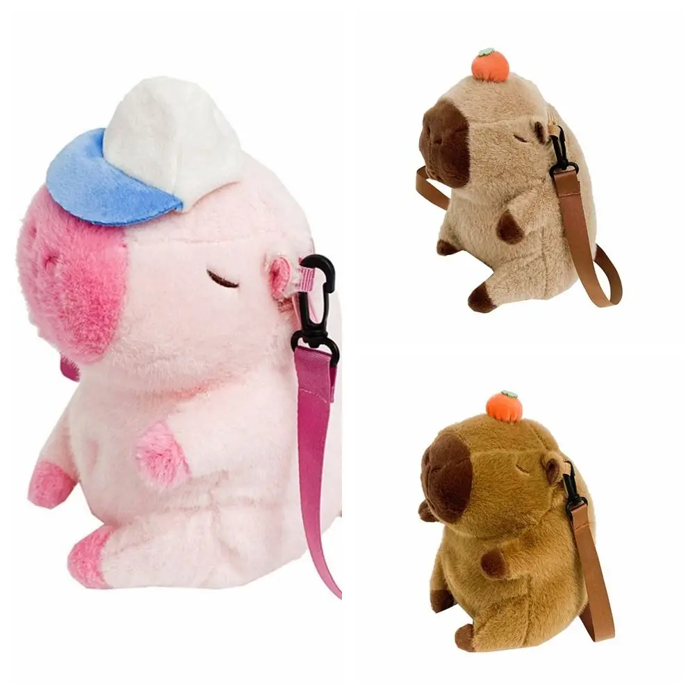 Cartoon Capybara Plush Backpack Capybara Plush Doll Bag Cartoon Backpack Shoulder Bag Large Capacity Students School Bag Travel