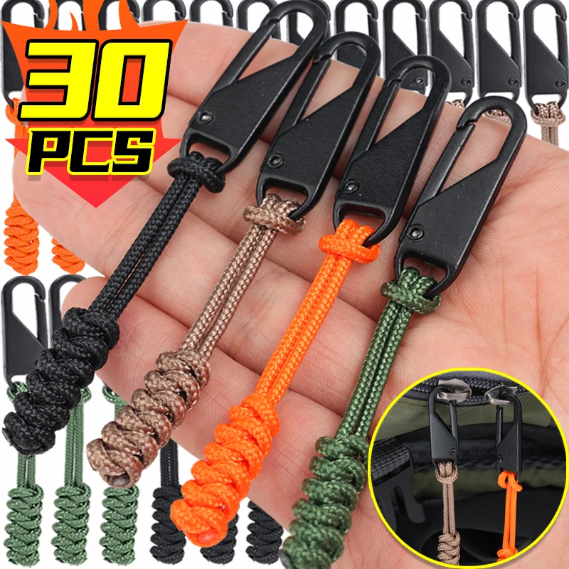 

30/1PCS Portable Zipper Puller Colorful Detachable Zipper Sliders Cord Bag Suitcase Backpack Extend Puller Outdoor Bag Zip Head