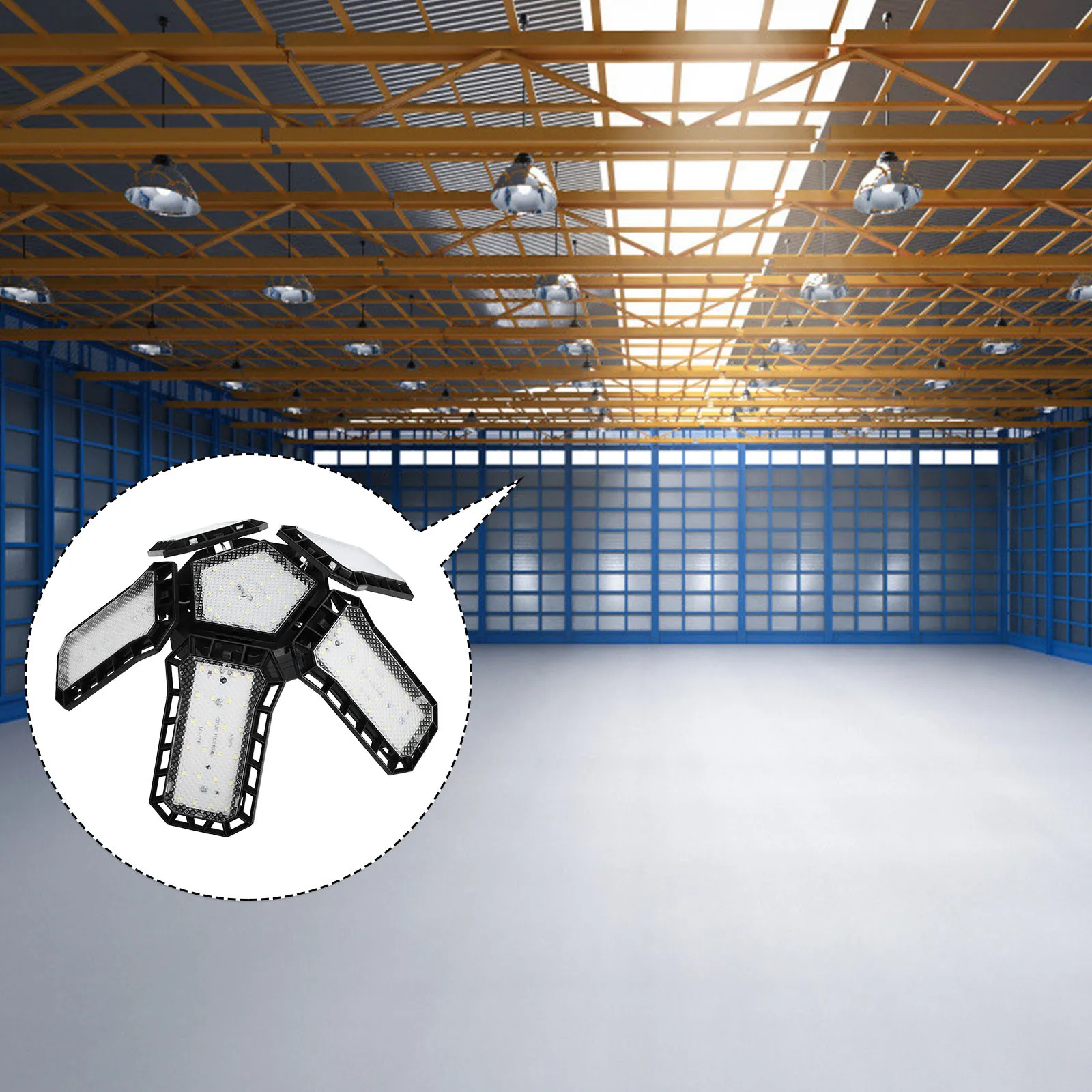 Garage Ceiling Light Deformable Folding Design Adjustable Led Lamp For Warehouse Workshop Bright Eye Protection