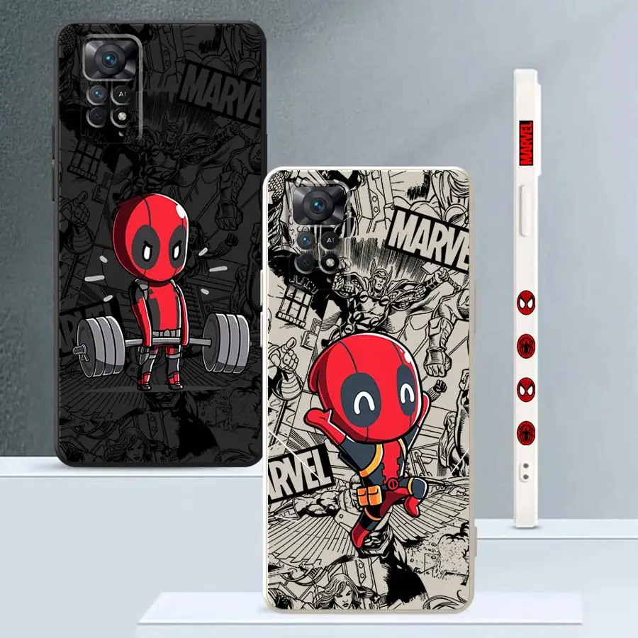 Marvel Cartoon Deadpool Phone Case for Xiaomi Redmi Note 13Pro 9 10 11 12 Pro 11S 12S 8 Pro 9s 9t 10t 11t Pro Plus Soft Shell