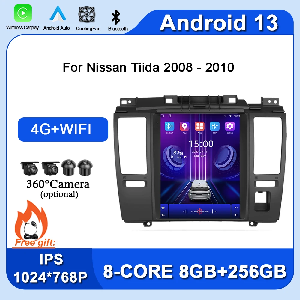 

9.7inch Android 13 Car Radio For Nissan Tiida 2008 - 2010 Multimedia Video Player Carplay Auto WIFI GPS Touch Screen NO 2DIN BT