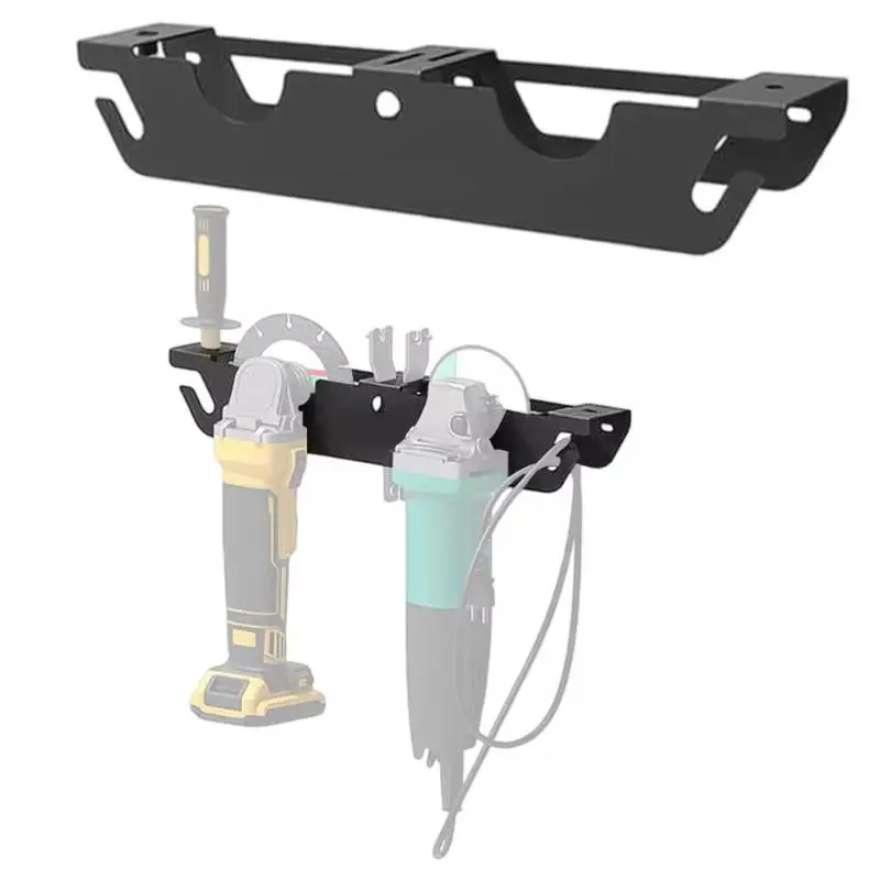 Держатель угловой шлифовальной машины Прочная металлическая стойка для инструментов с вешалкой для шнура Настенный кронштейн для полировщиков Фрезы Органайзер для гаража