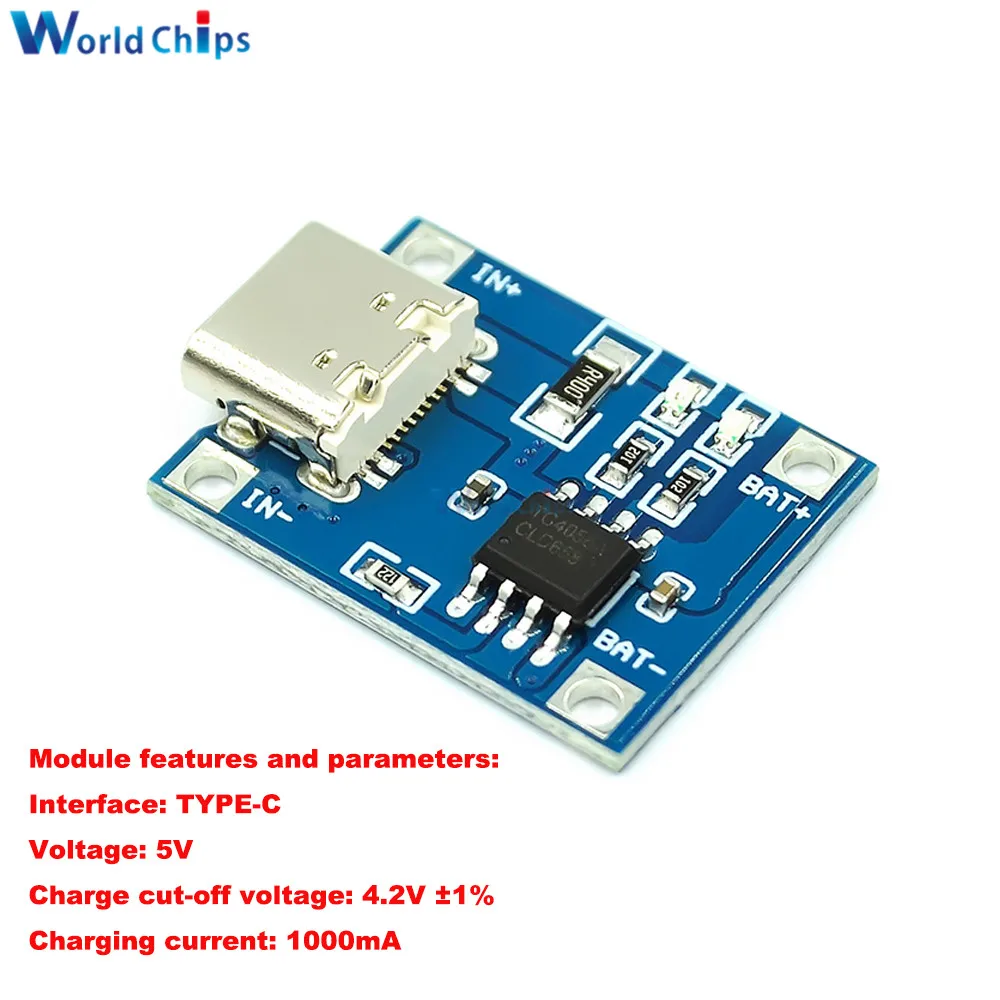 1PCS 5PCS 10PCS 5V Micro USB 18650 Type-c TP4056 Mini Lithium Battery Charging Board Charger Module no Protection Dual Function