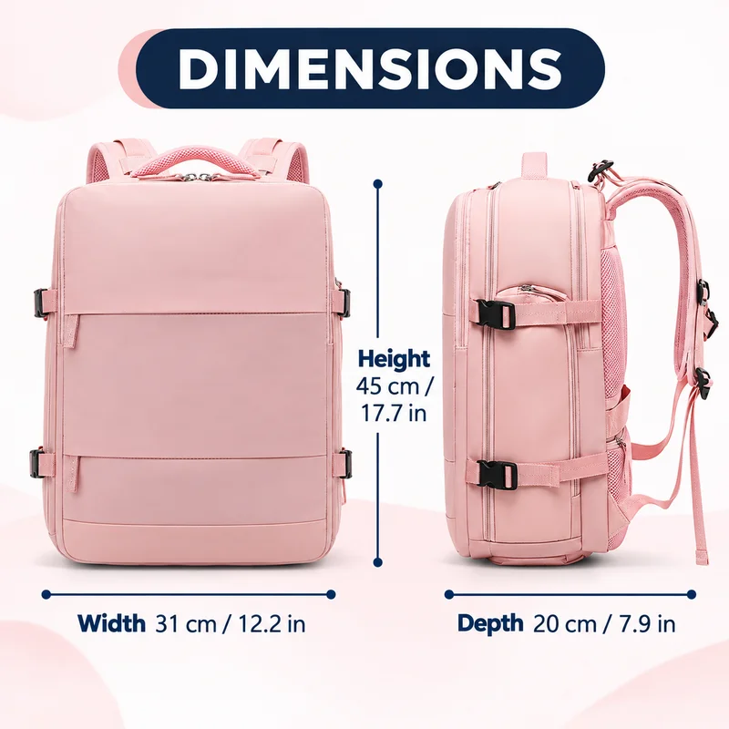 Women Large Capacity Backpack Waterproof Nylon Multi-Function Dry Wet Separation Travel Mommy School Bag