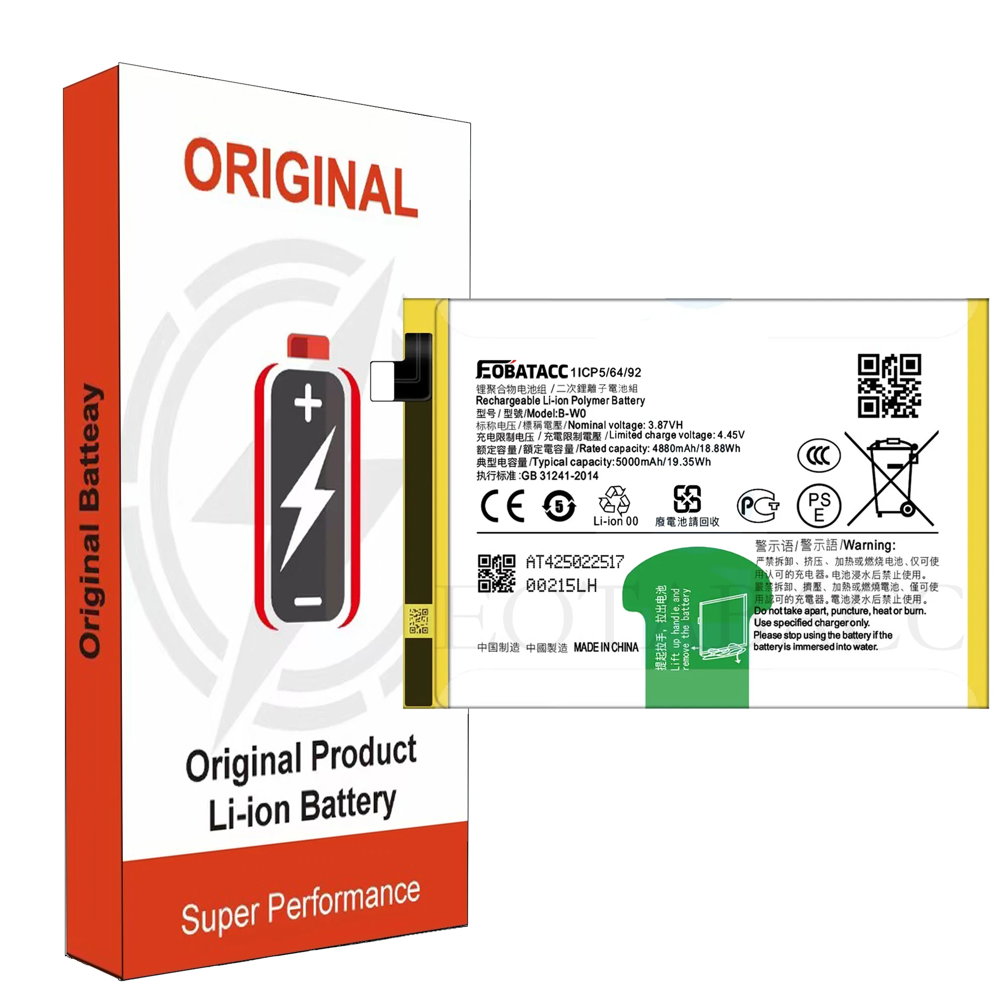 2025 Years EOBATACC 100% New 5000mAh B-W0 Battery for Y35 4G/Y35 5G Mobile Phone Batteries+ Free Tools