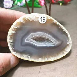 Natural Agate Crystal Hole Quartz Mineral, Raw Stone Slice, Reiki, Home Degaussing Decoration and Treatment
