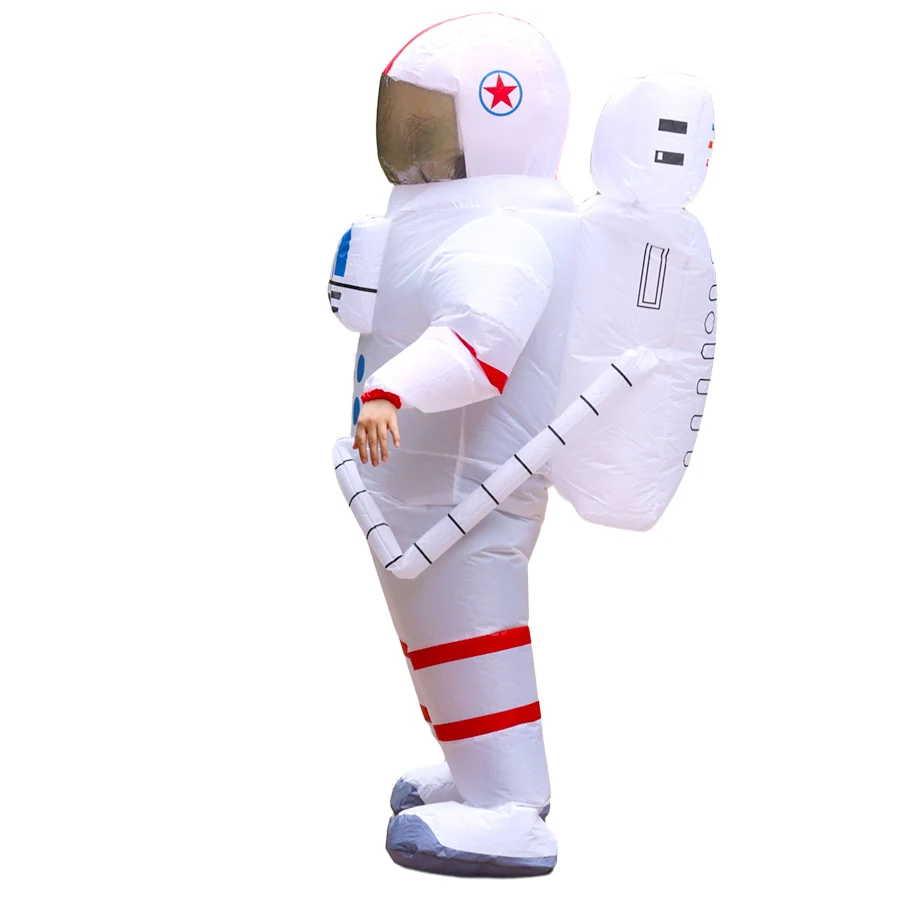 زي رائد الفضاء القابل للنفخ - مجموعة لعب الأدوار في الهالوين لحفلات الفضاء، مناسبة للارتفاع 150-190 سم