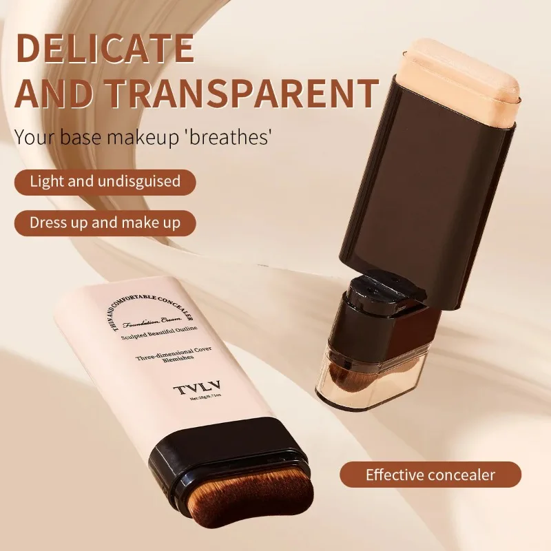 

TVLV eraser foundation make-up stick 20g,with brush to brighten skin liquid foundation,non-marking,long-lasting makeup concealer