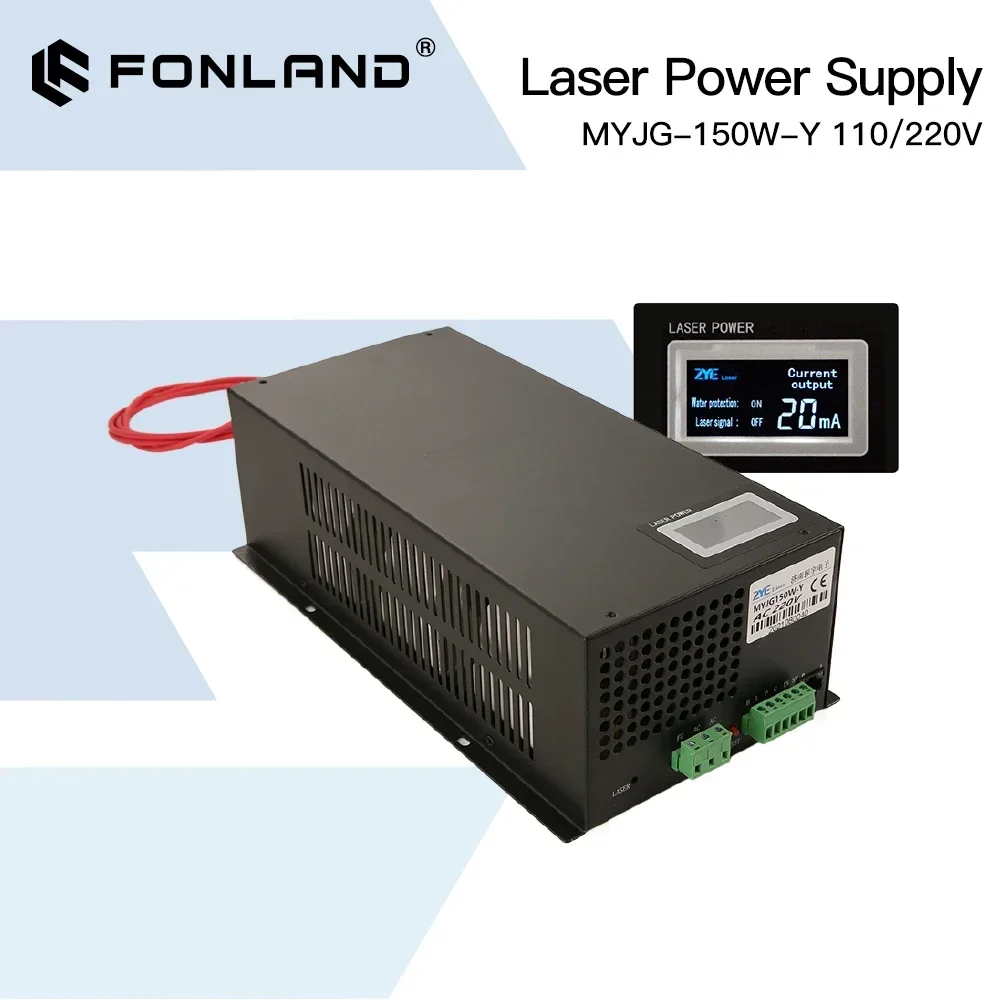 MYJG-150W-Y CO2 Laser Power Supply with LCD Display for Reci Yongli EFR CO2 Laser Tube Engraving Cutting Machine Digital Display