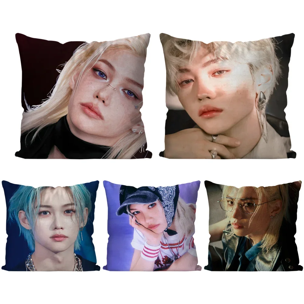 F-Felix KPOP Pillow Case Square Pillow Bedroom Sofa Leisure Comfort Cushion Car Living Room Home Decoration 40X40