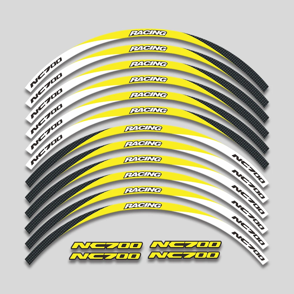 motorcycle accessories Wheels Sticker Rim Tire Waterproof Decorative Decals Reflective Stripe Set For HONDA nc700 NC700 NC 700