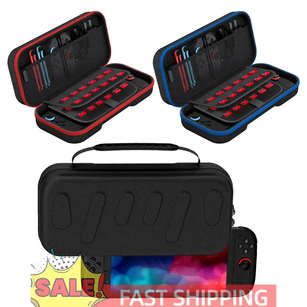 

Тонкий чехол для переноски с 24 слотами для игровых карт, жесткий защитный чехол, большая вместительная противоударная сумка для хранения консоли для NS2