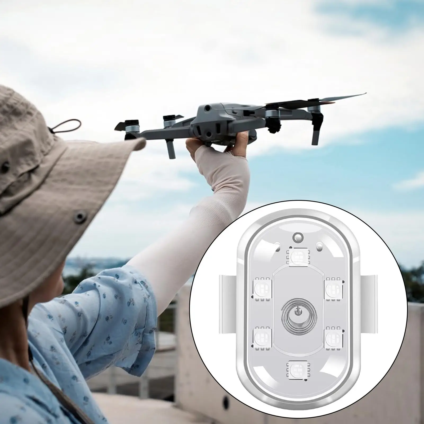 

LED Aircraft Strobe Lights Universal High Brightness Wireless Strobe Lamp Touchscreen Drone Pilot Light for Drone Bike RC Boat