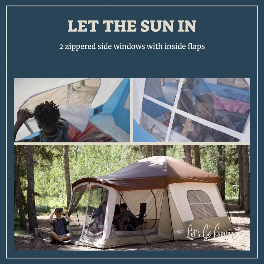 خيمة مقاومة للماء لـ 8 أشخاص مع غرفة شاشة قابلة للتحويل للتخييم العائلي