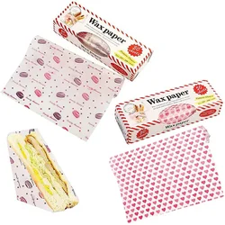 100Pcs/Box Waterproof Wax Paper Food Grade Grease Paper Food Wrapping for Bread Sandwich Burger Fries Oil Paper Baking Tools