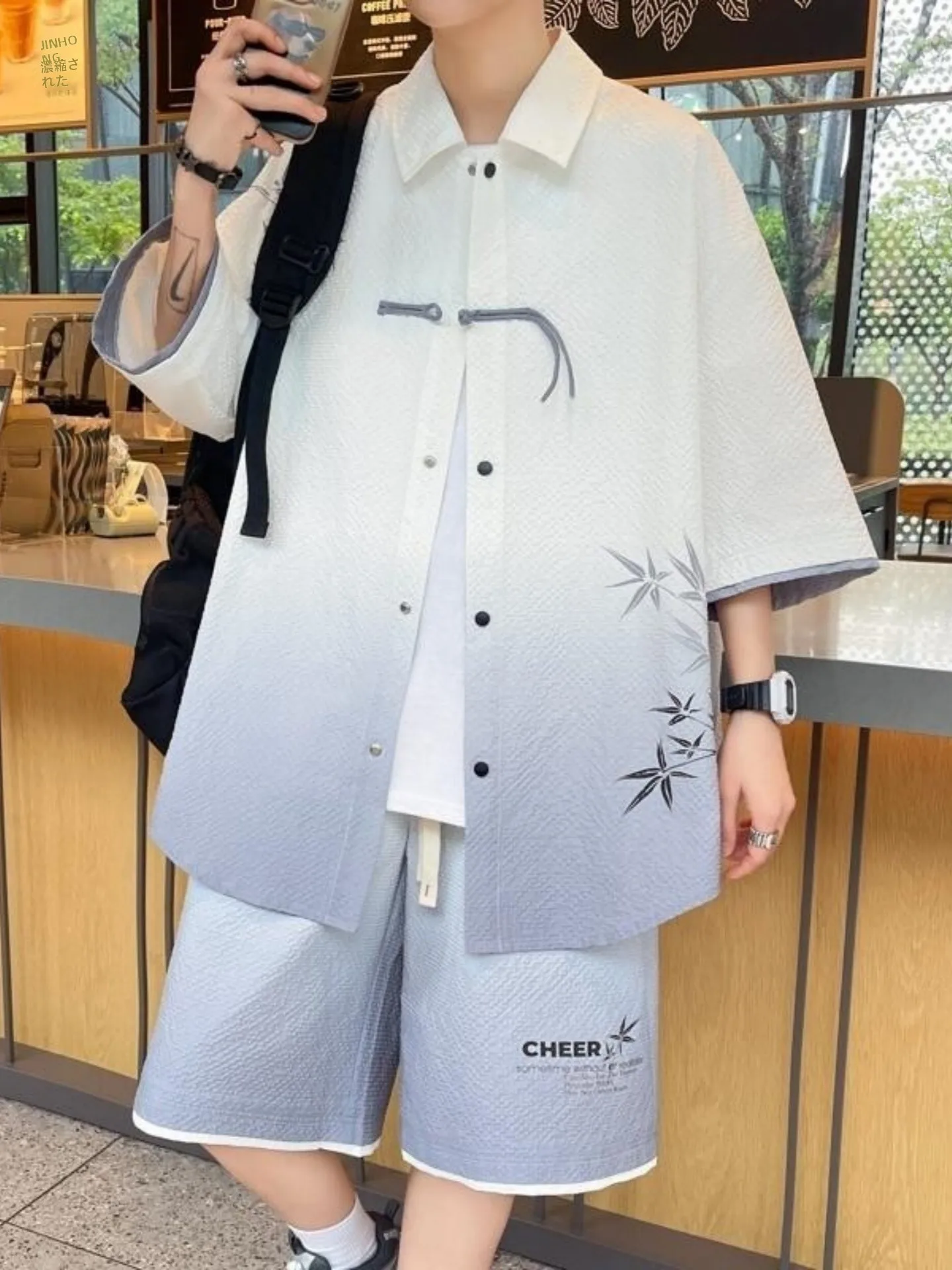 casual-sportswear-set-men's-summer-large-size-loose-short-sleeve-shorts-two-piece-set-new-chinese-style-men's-fashion