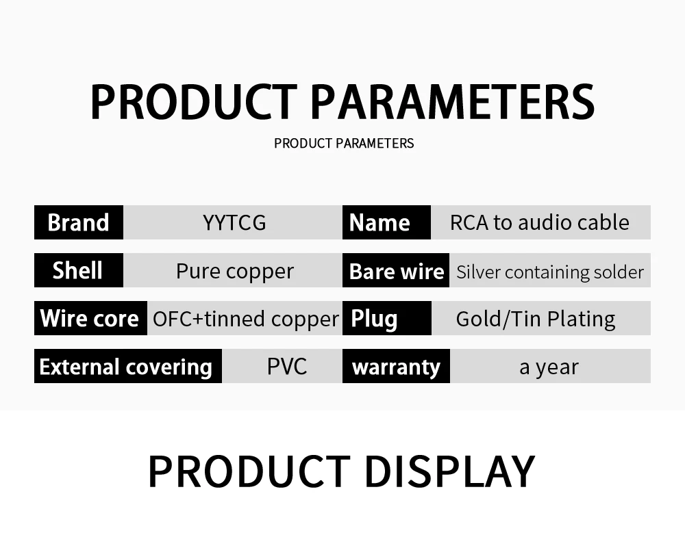 YYTCG RCA-Lautsprecherkabel, blanker Draht, Lautsprecherkabel auf RCA-Stecker, ersetzt RCA-Stecker-Stecker-Adapter auf blanken Draht – Detail 7