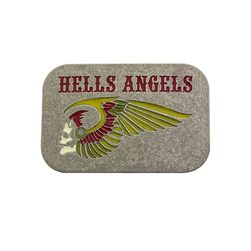 Hebilla de cinturón con calavera punk retro estilo occidental