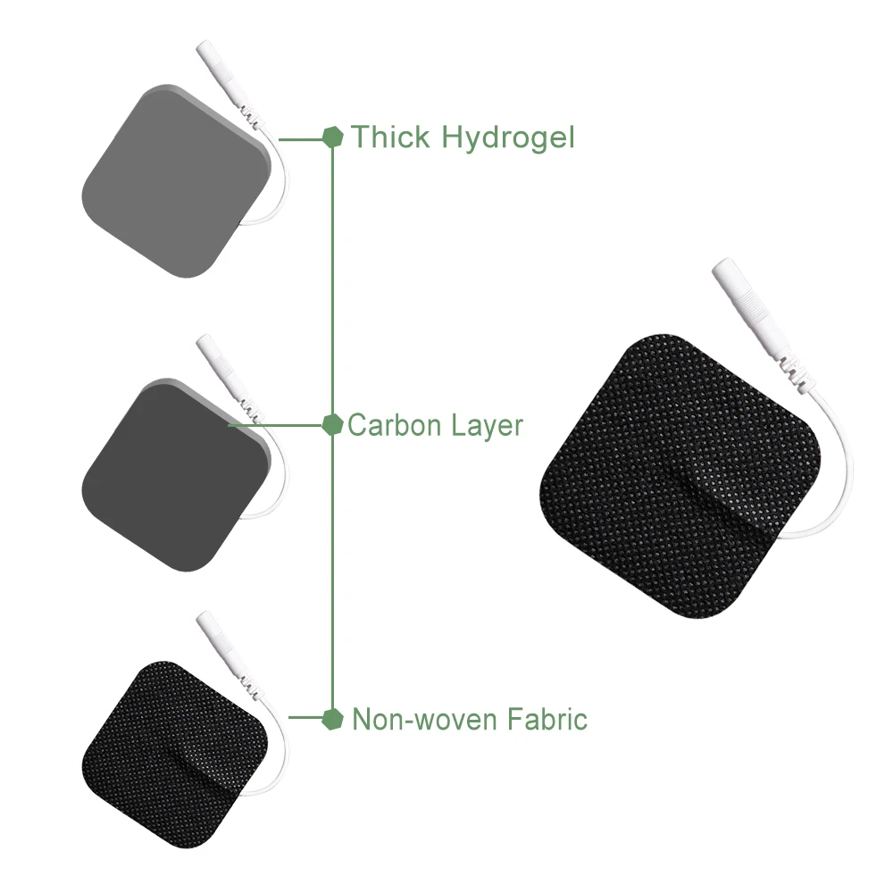 10/20Pcs Black Electrodes Parch 5x5cm Electrode Pads Gel Replacement for Tens Acupuncture Digital Massager EMS Electrostimulator