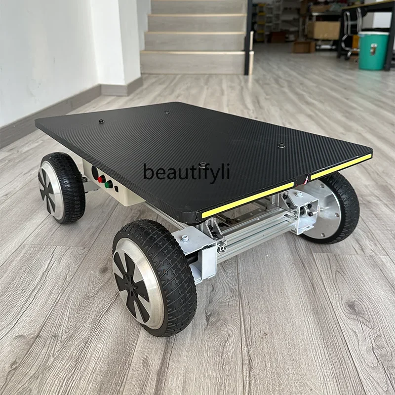 Modern Simple Flat Plate Electric Remote Control Cars Chassis Wheel Large Load Independent Steering Ultra-Long Life Battery