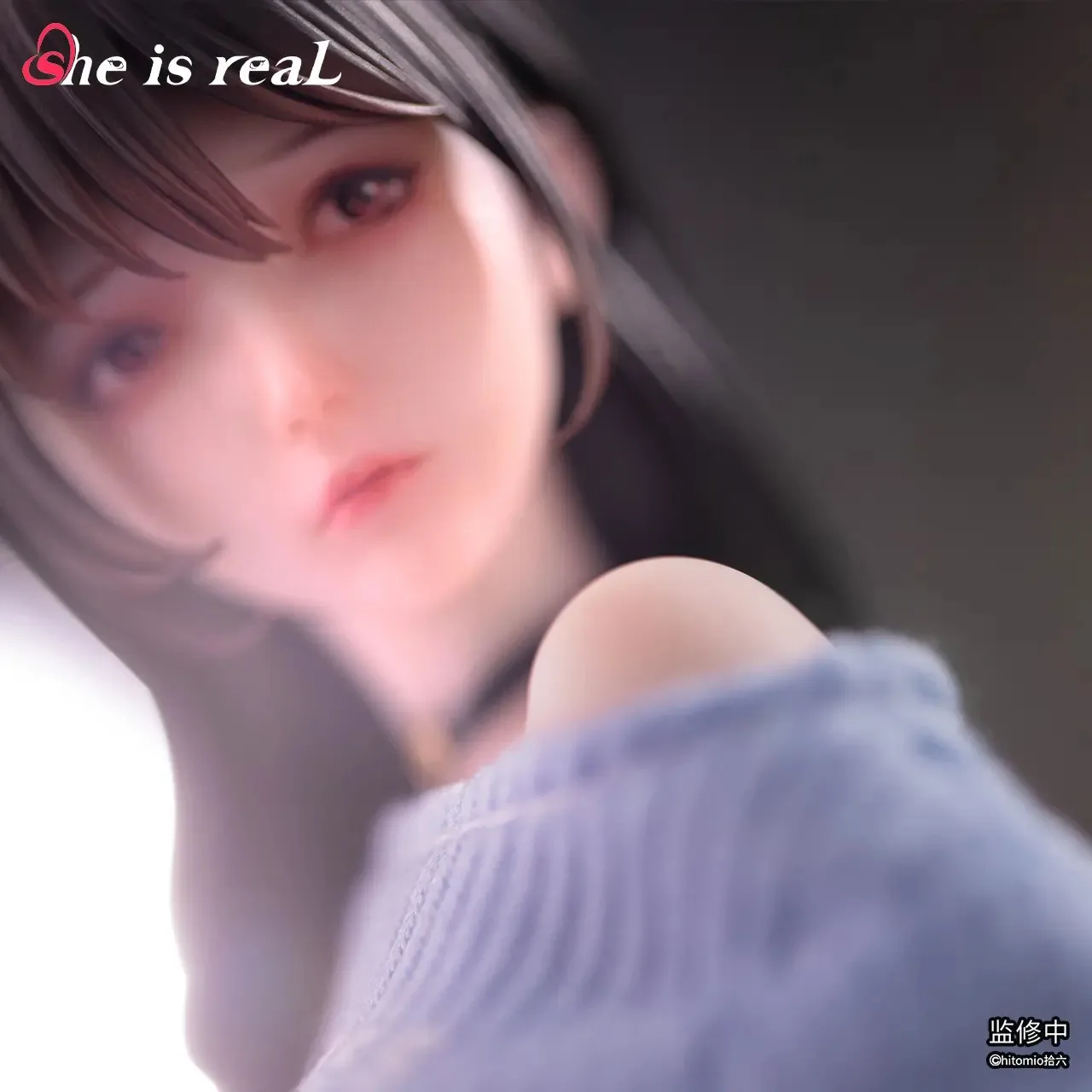 original She Is Real Guitar Sister Statue-level Head Sculpture Temperature Paint 1/6 Figure Gift Figure Collection
