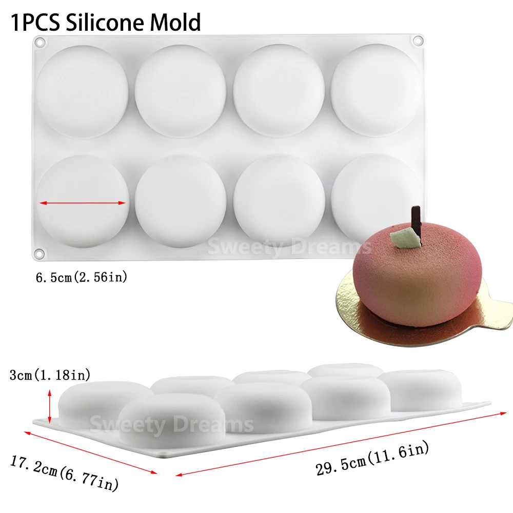 3D Flat Round Silicone Cake Mold for Chocolate Mousse Jelly Pudding Pastry Ice Cream Dessert Bread Bakeware Pan Tools