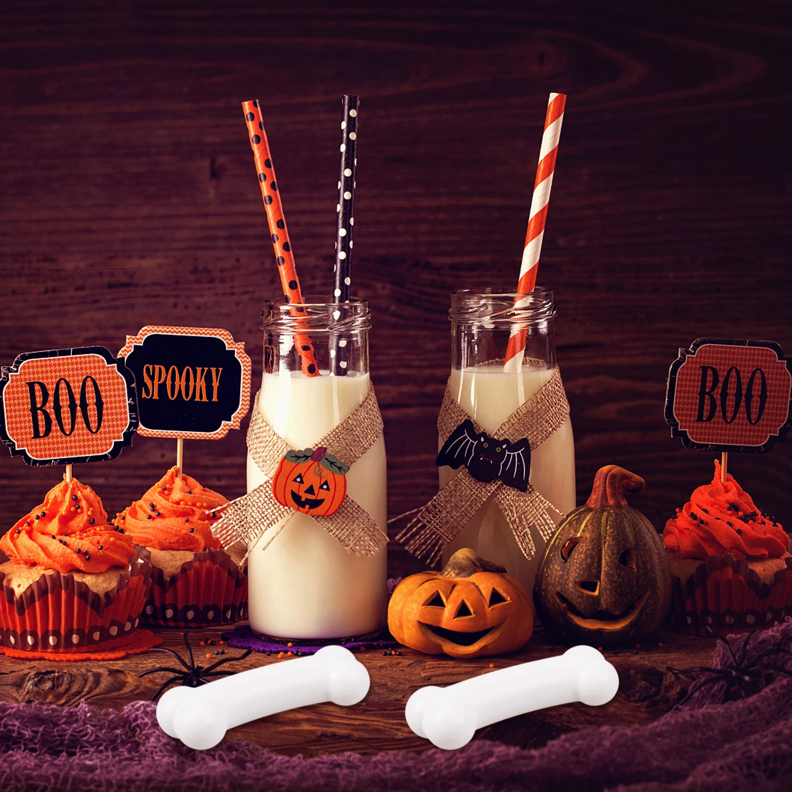 

50 Pcs Simulated Props Halloween Decoration Bones Fake for Desktop Small Simulation Household Dog Toys