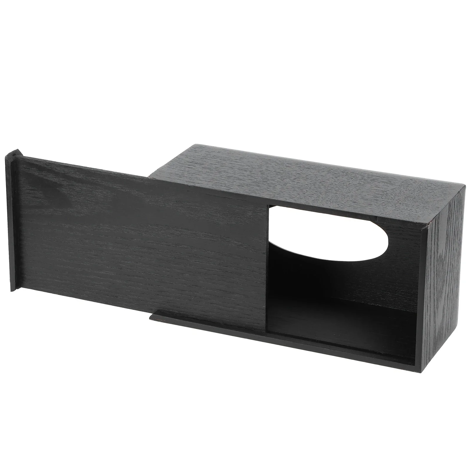 Black Wooden Tissue Box Napkin Case Elegant Style Tissue Holder 23x12x10.5cm for Home Hotel Living Room