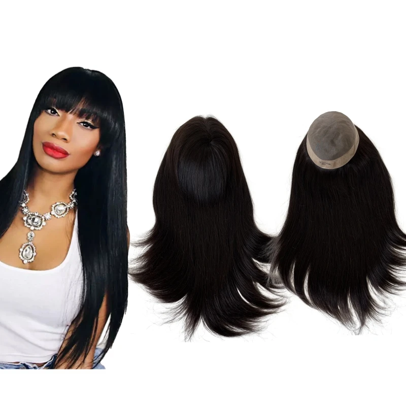 

16 Inches Indian Virgin Human Hair Replacement #NC Color Straight Mono Topper 8x10 Mono Toupee for Woman