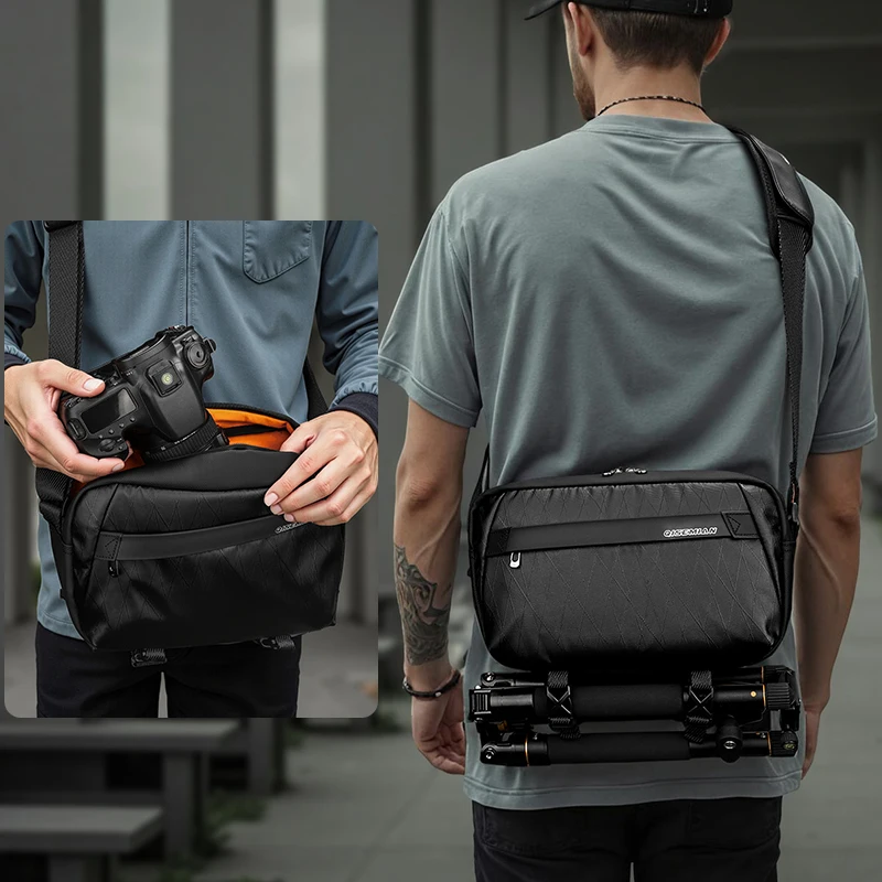 QISEMIAN DSLR Camera Bag Compatible with Sony Nikon Canon - Photography Camera Case for Men And Women
