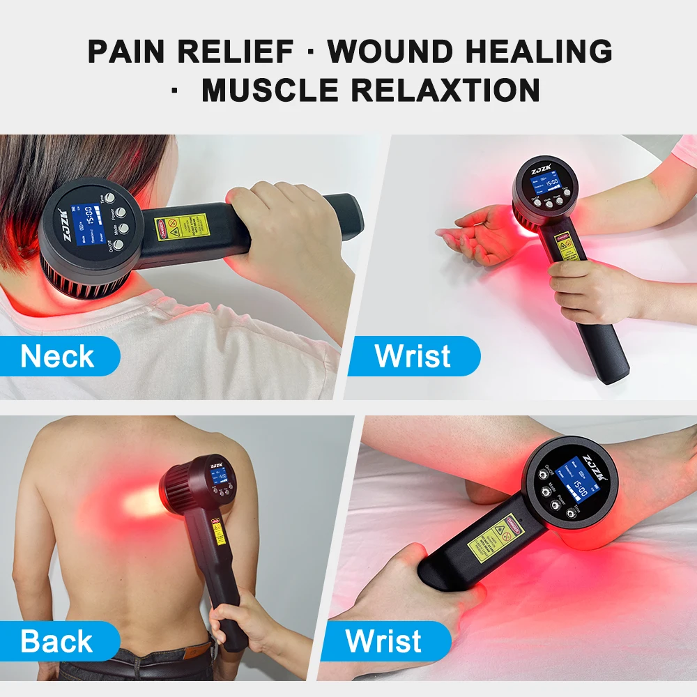 ZJZK 8W 650nmx15diodes+808nmx10diodes Mls Laser Tissue Therapy For Dogs For Knees Frozen Shoulder Knee Ligament Inflammation