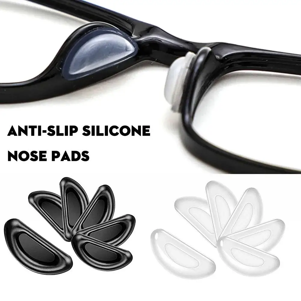 5 Pairs Anti-slip Silicone Stick On Nose Pads For Eyeglasses Sunglasses Glasses Anti-Slip Soft Glasses Cushions Sticker Q1T8