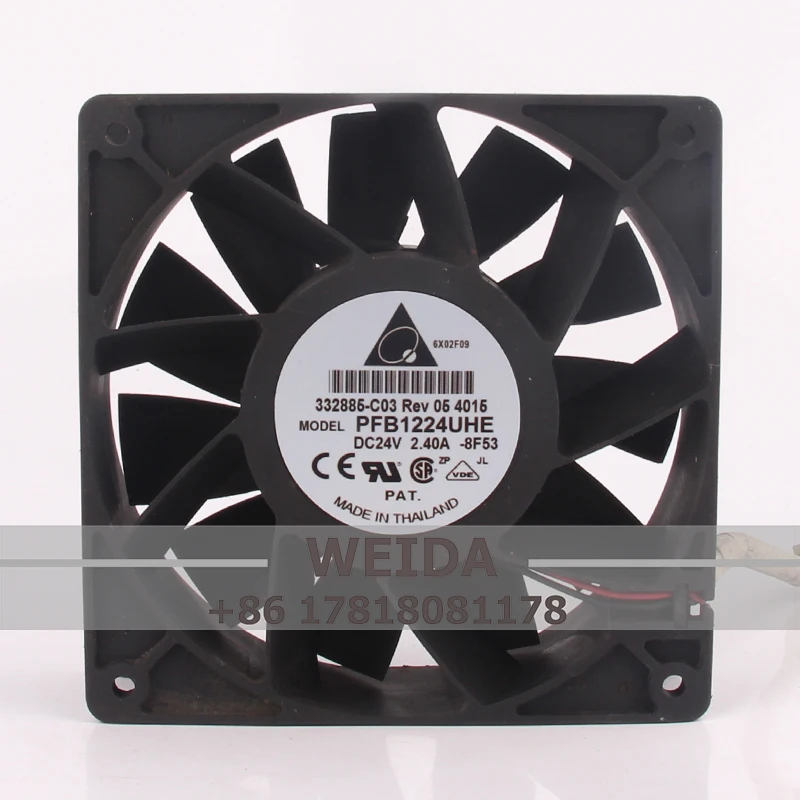 Delta  PFB1224UHE DC24V  2.40A  12038  High air Volume Speed Violent Inverter Low Noise Cooling fan 120x120x38MM 12CM
