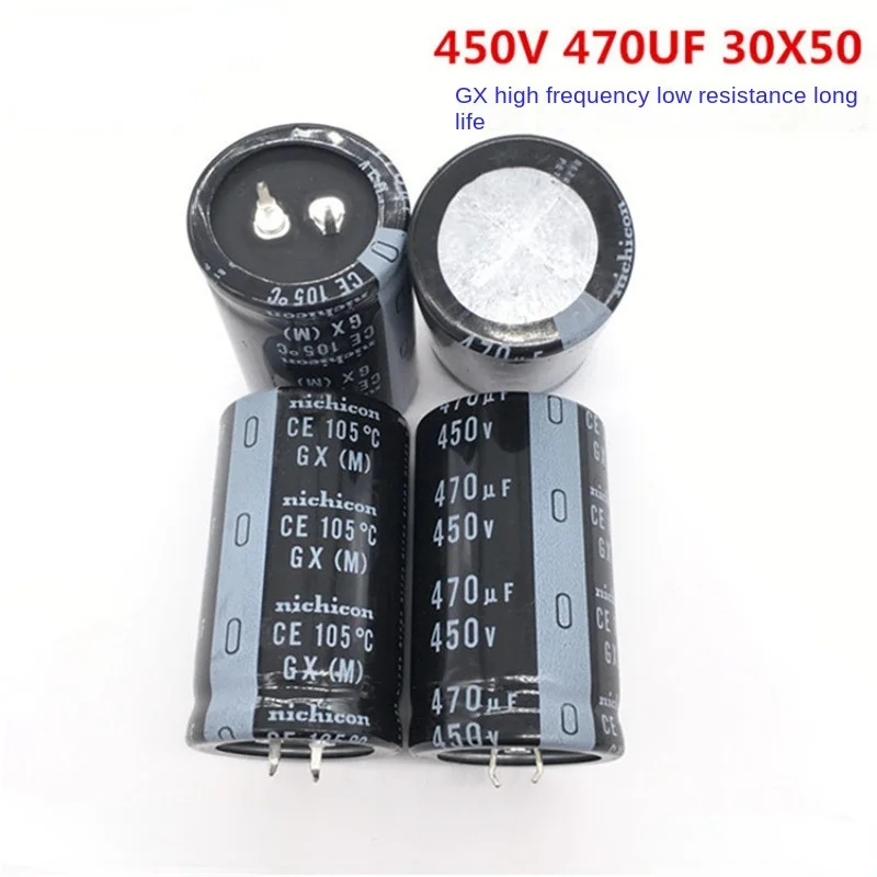 （1pcs）470UF 450V 30*50 nichicon 450V470UF 30X50 GX High Frequency, Low Resistance and Long Life.