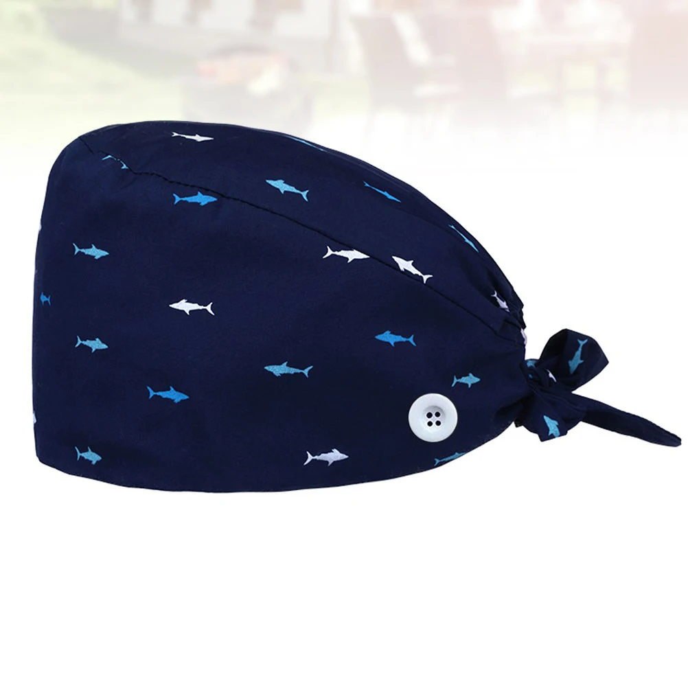 

Printed Working Hat For Hairdresser Breathable Anti-Elastic Surgical Cap Comfortable Unisex Ergonomic Cap For Long Short Hair