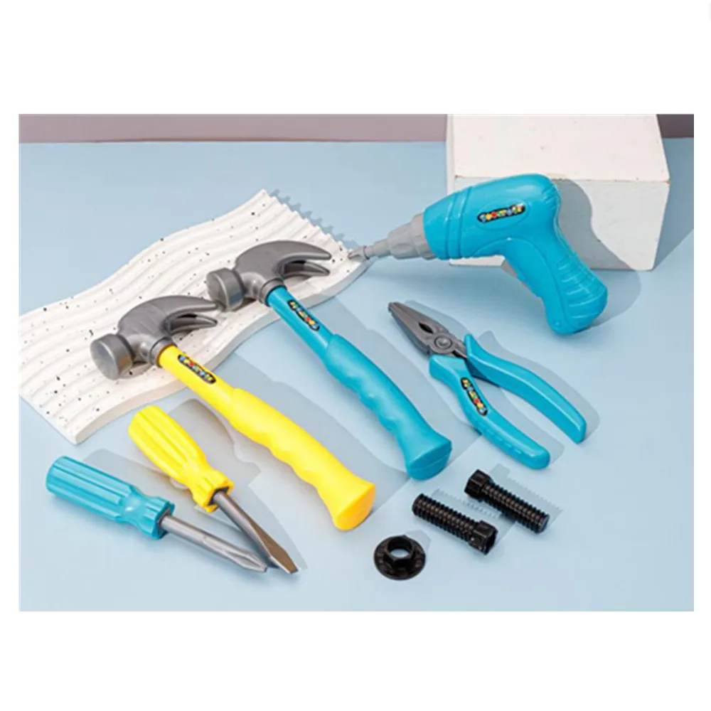 1 セット漫画ままごとシミュレーションメンテナンスツールボードネジ電気ドリル保護ゴーグル PVC モデル子供のおもちゃ