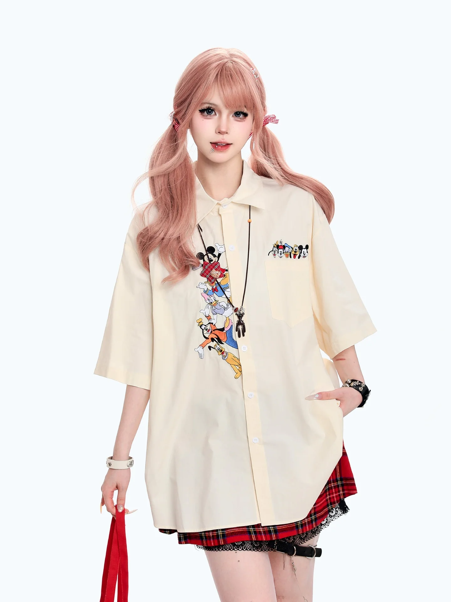 

Модная женская хлопковая футболка в стиле ретро-американского мультфильма с вышивкой, шикарная летняя коллекция для колледжа