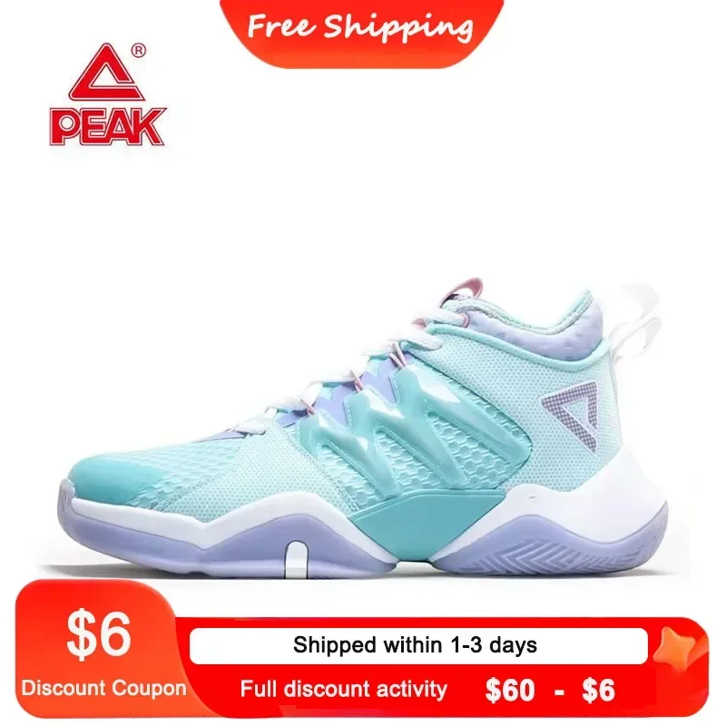 

PEAK Men's Basketball Shoes Lightning Casual Sneakers Anti Slip and Shock-absorbing Checkered for Young Spring 2024 Sports Shoes