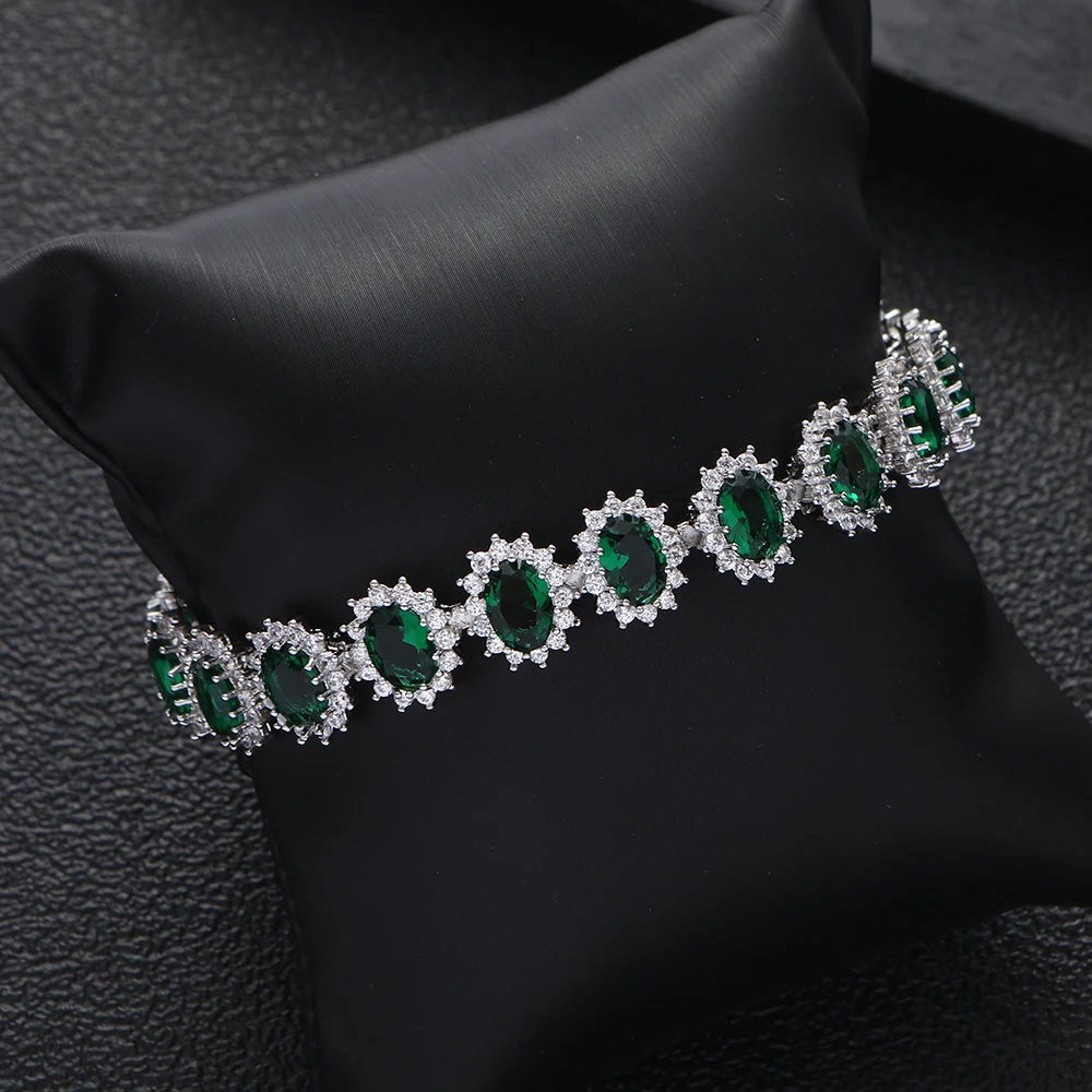 Luxury Geometric Candy Colors Ellipse Bracelets Cubic Zirconia CZ Bohemian Cuff Bracelets For Women Femme Fashion Jewelry S0460
