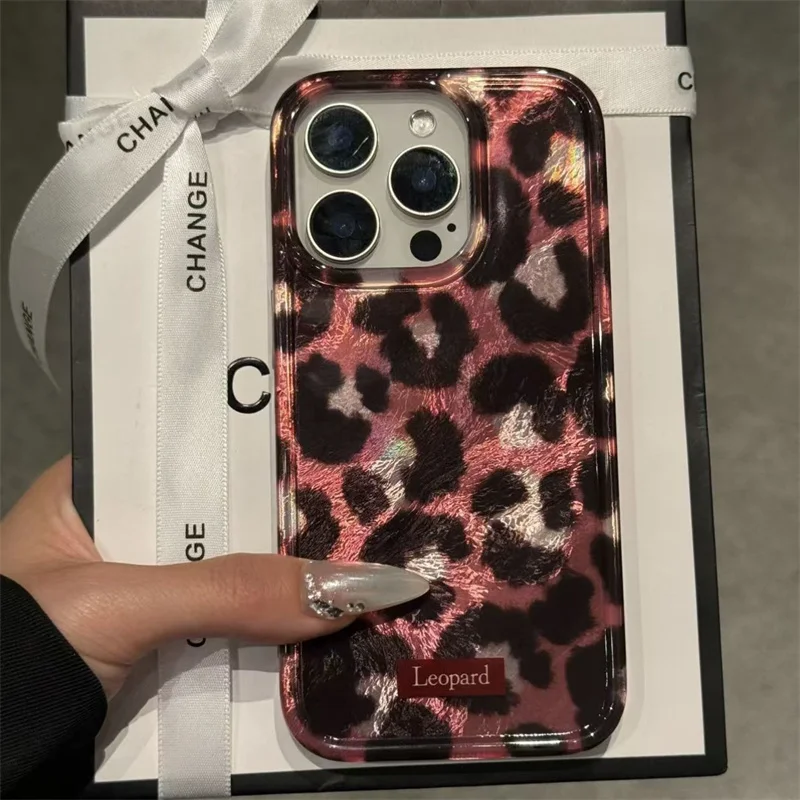 Retro Brown Leopard Print Clear Phone Case For iPhone 16 15 14 13 12 11 Pro Max 15 Pro XS XR X 7 8Plus Shockproof Silicone Cover - náhled 5